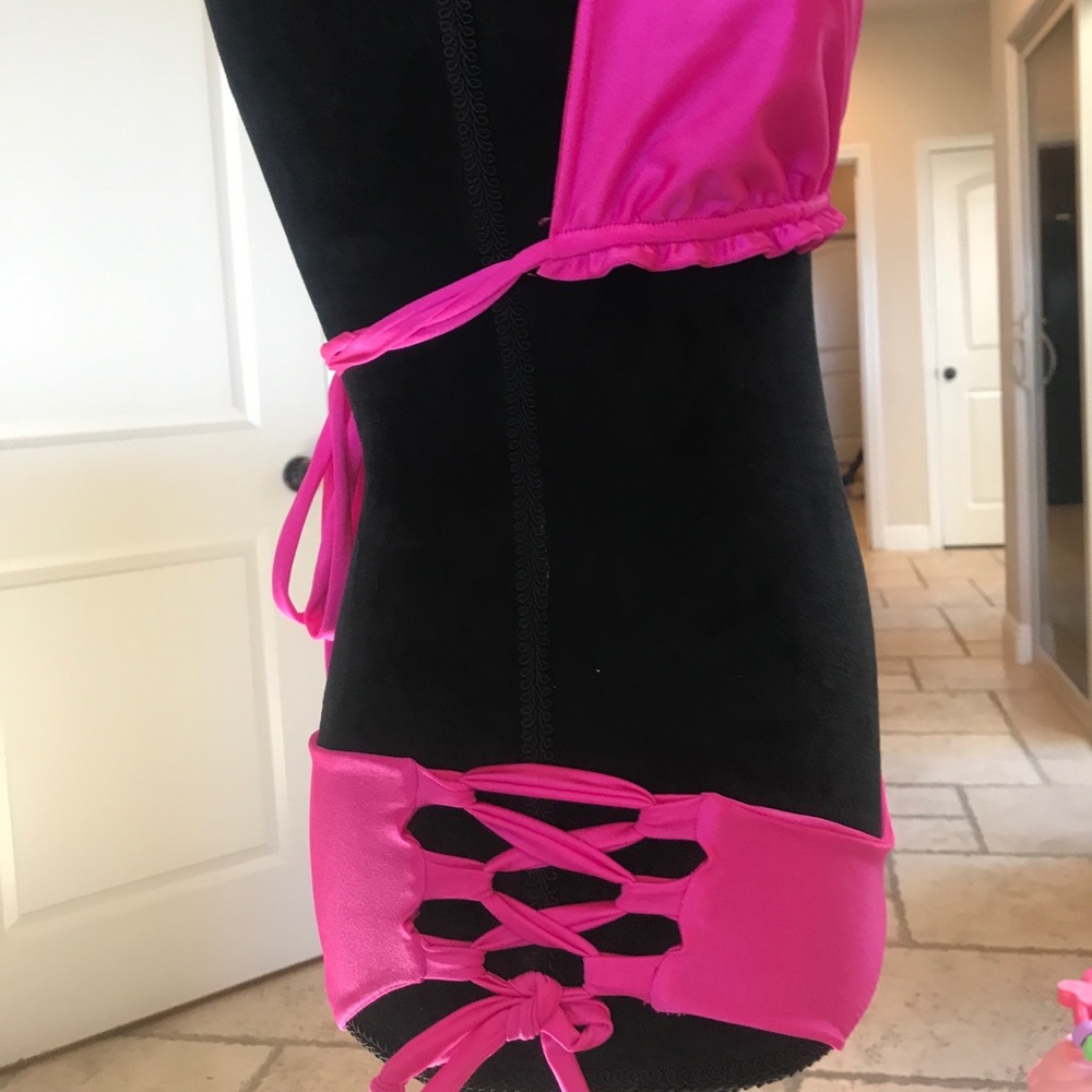 Hot pink Custom tie side bikini